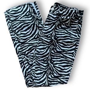 BDG Urban Outfitters Zebra Printed Side Slit Denim Jeans